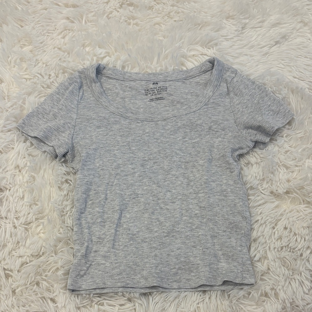H&M Light Gray Kids Short Sleeve Tee